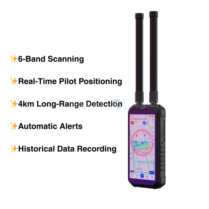 FPV Handheld Drone Detector 4KM 4000M Long Range Distance Mobile Portable DJI UAV AUTEL Detectie Passieve detector De Drones 0