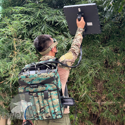 Camouflage rugzak Drone Jammer 2KM ~ 2.5KM Anti Drone Jammer Signal Blocker