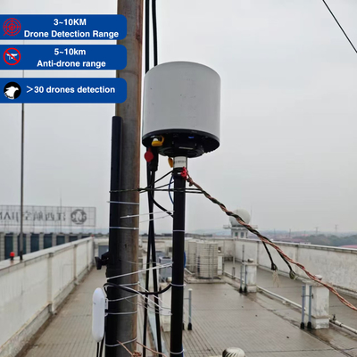 IP66 TDOA Drone detector Tot 5 km detectieafstand voor pilootpositionering en passieve zwarte witte lijst