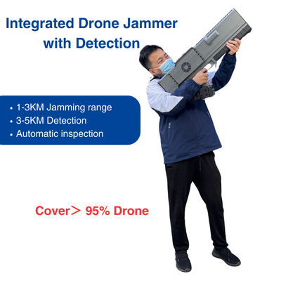 3KM Drone Jammer Met 5KM Detectie Detector 900MHz 1.5GHz 2.4GHz 5.8GHz Jammer Gun All In One
