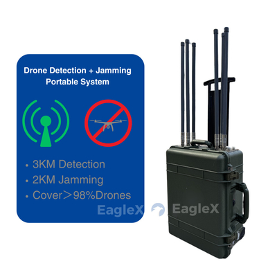 98% Drone Jammer Coverage 5,8 GHz 2 km FPV Jammer System met een detectieafstand tot 3 km
