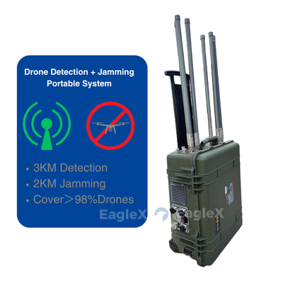 Koffertje Drone Detector Draagbare Drone 3km Detectie En 2km Jamming System Anti Drone Technologie