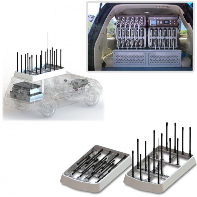 SUV-modificatie omgezet in anti-drone voertuig anti-FPV-systeem RF-versterker 50MHz~6GHz detectie-strike drone jammer 0