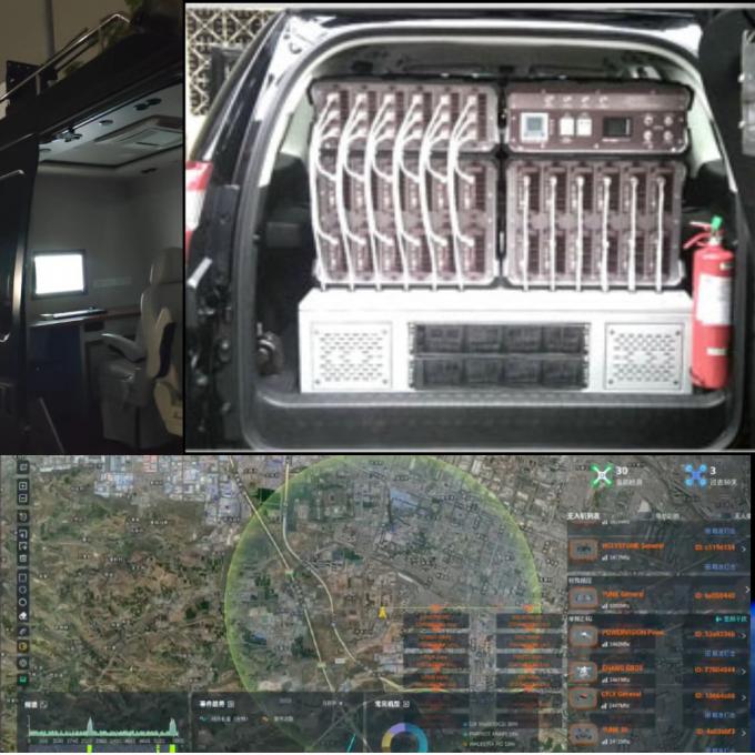 SUV Voertuig Drone Jammer 8KM Detectie FPV 3KM Countermeasure Anti Drone Solution 0