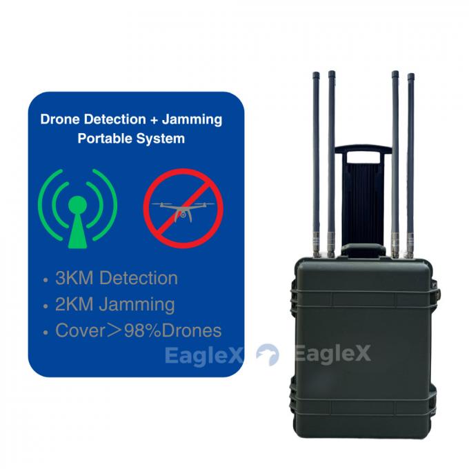 98% Drone Jammer Coverage 5,8 GHz 2 km FPV Jammer System met een detectieafstand tot 3 km 1